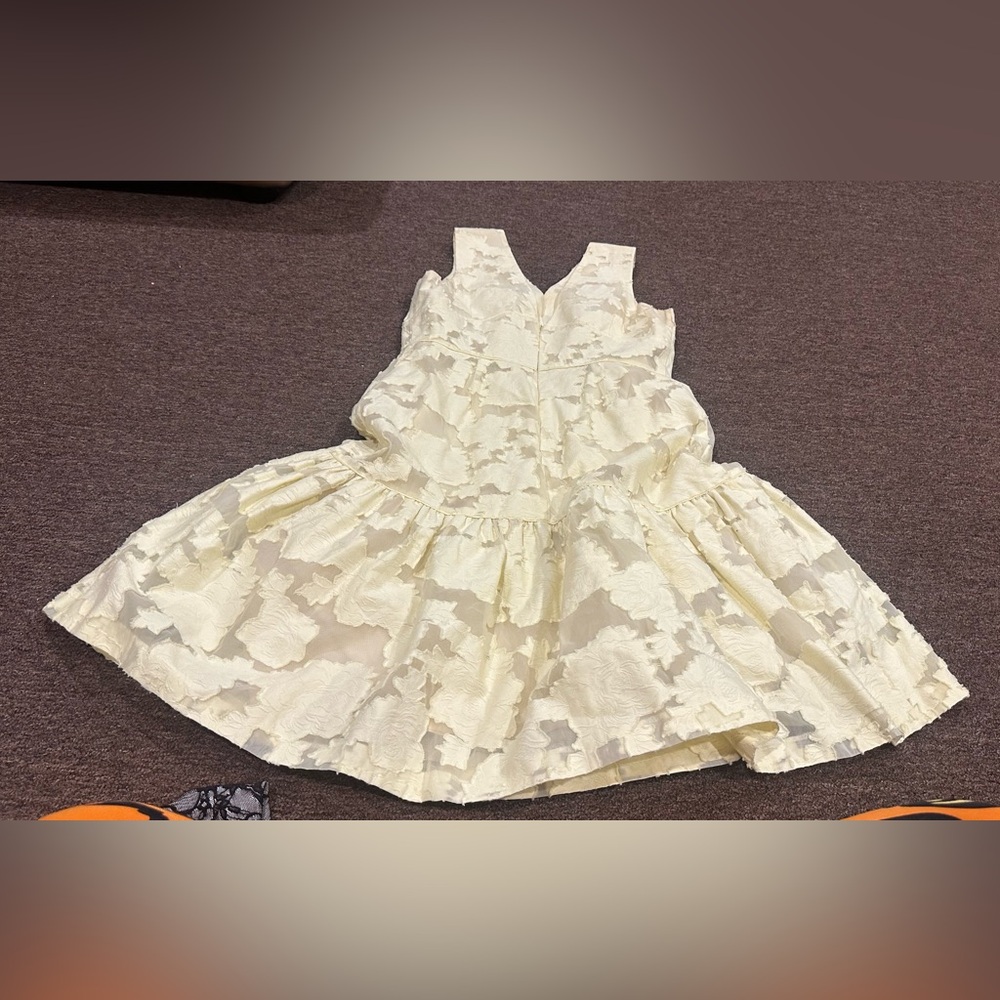 EUC Warehouse Sz 16 Women's lined Yellow ruffle tiered Sleeveless Dress